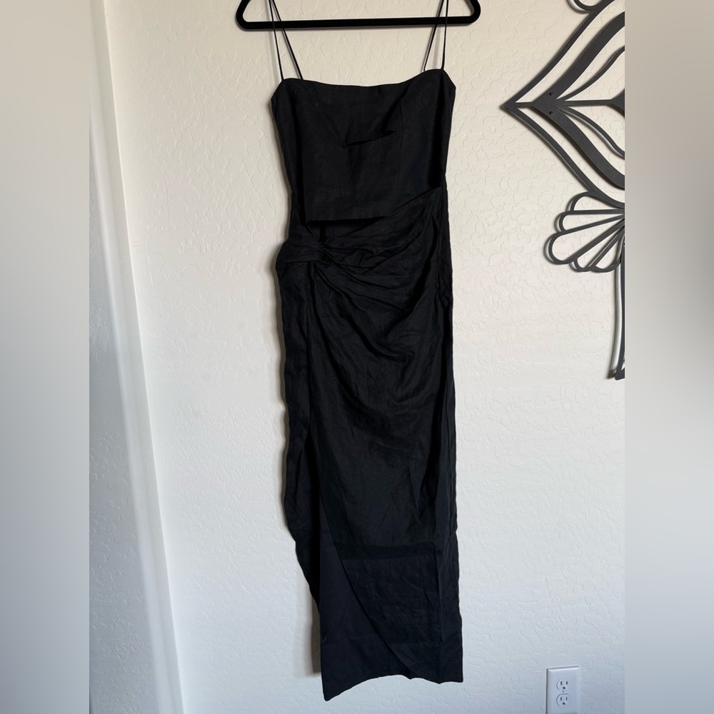 RUMER THE LABEL Black Brontë Cutout Twist-Front Dress - Small - Picture 2 of 8